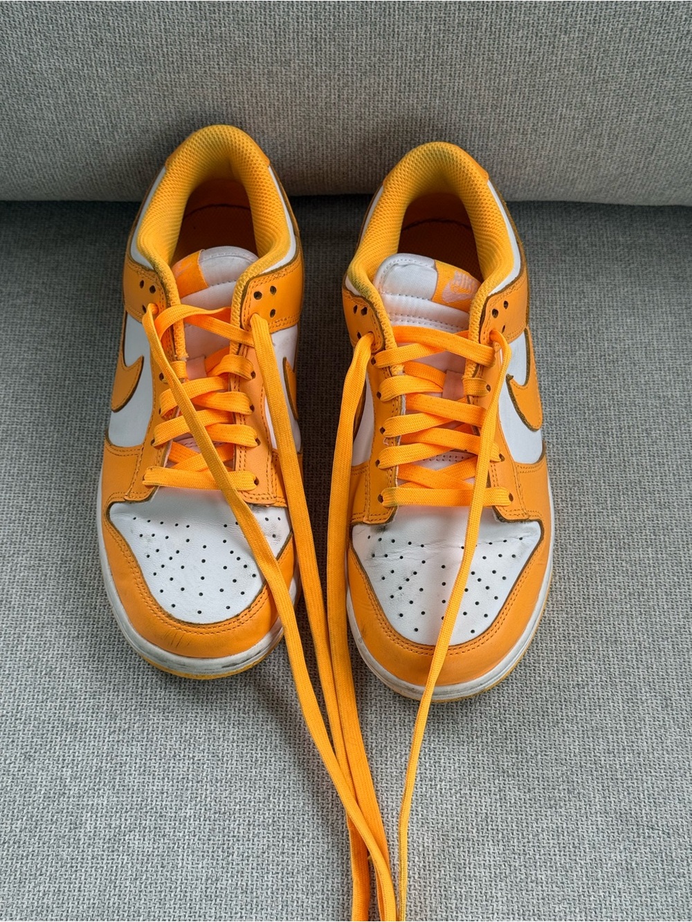 Nike Orange and White Low-Top Athletic Sneakers